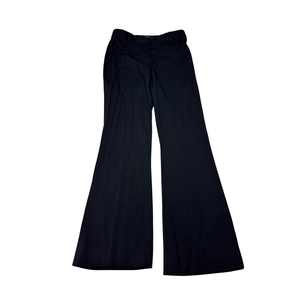 Brooks Brothers Black 100% Italian Wool Wide Leg Dress Pants Womens 2P 28X28